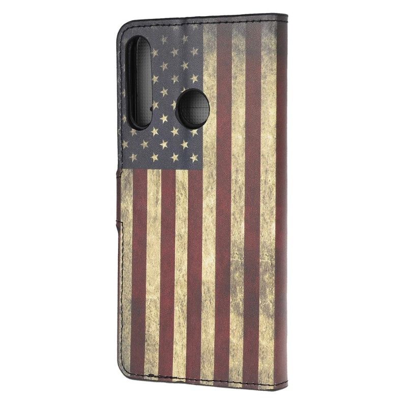 Flip Cover Huawei P40 Lite E Vintage Amerikansk Flag