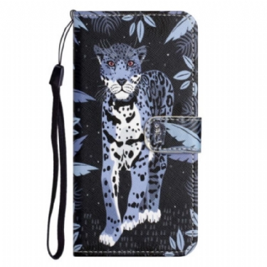 Flip Cover Xiaomi Redmi Note 12 4G Med Snor Strappy Leopard