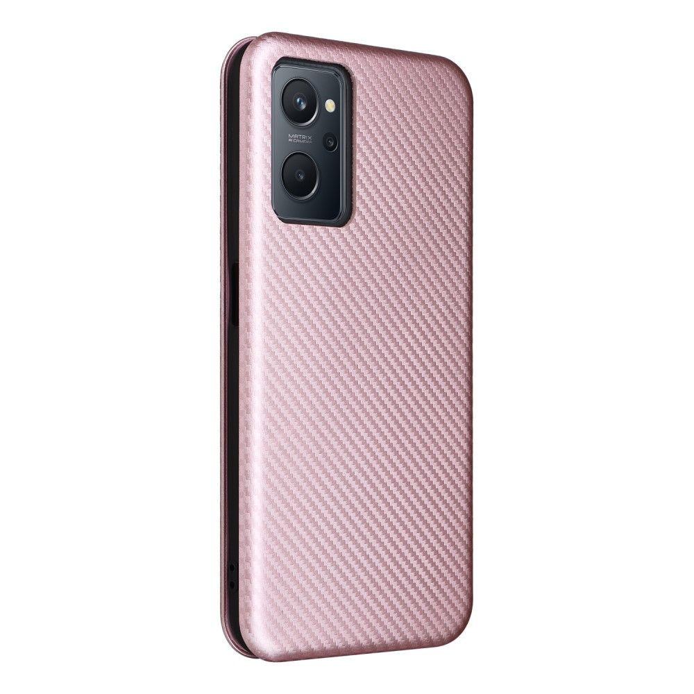 Flip Cover Realme 9i Hemming Carbon Fiber Læder