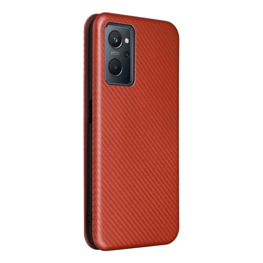 Flip Cover Realme 9i Hemming Carbon Fiber Læder