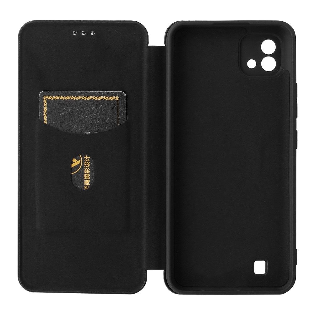 Flip Cover Realme C11 2021 Carbon Fiber Læder