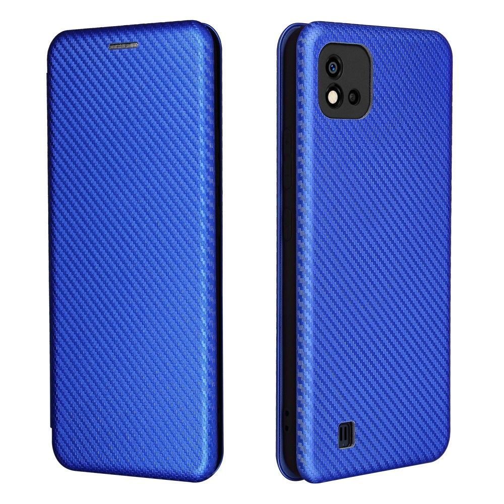 Flip Cover Realme C11 2021 Carbon Fiber Læder