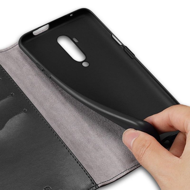 Flip Cover OnePlus 7T Pro Kado Series Sort Imiteret Læder