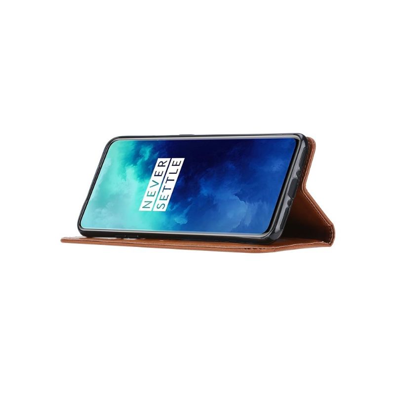 Læder Cover OnePlus 7T Pro Læder Effekt Stand Case