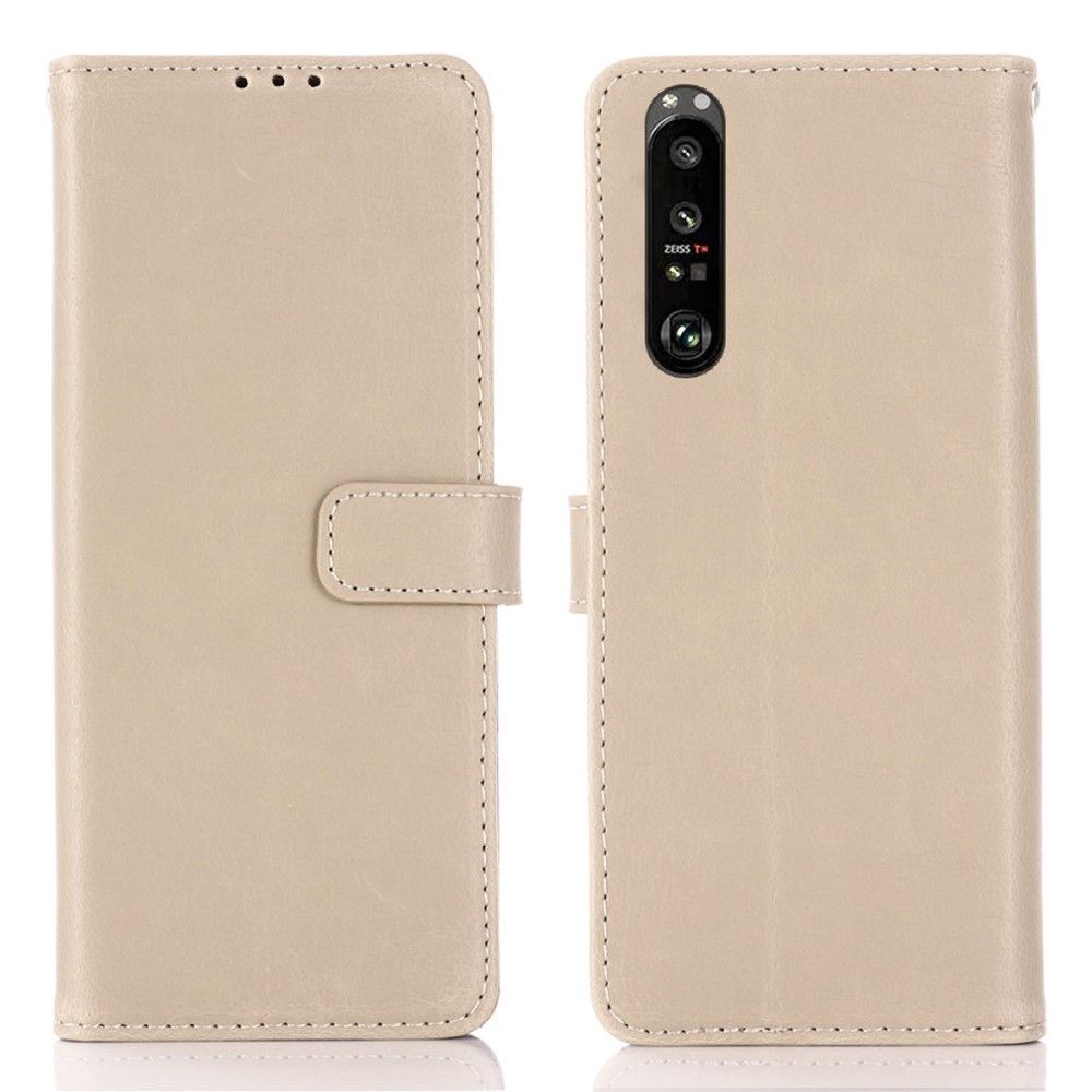 Etui Sony Xperia 1 III Hemming Flip Cover Retro Imiteret Læder Folio