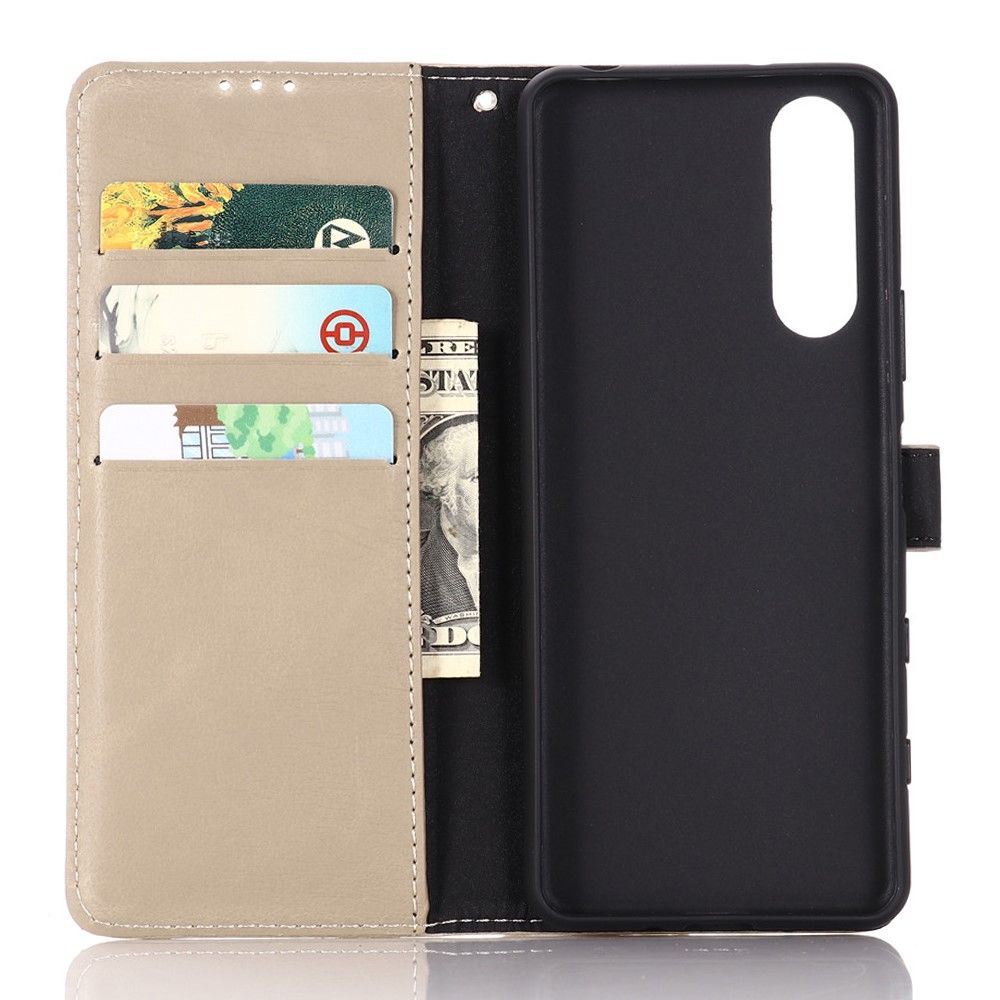 Etui Sony Xperia 1 III Hemming Flip Cover Retro Imiteret Læder Folio