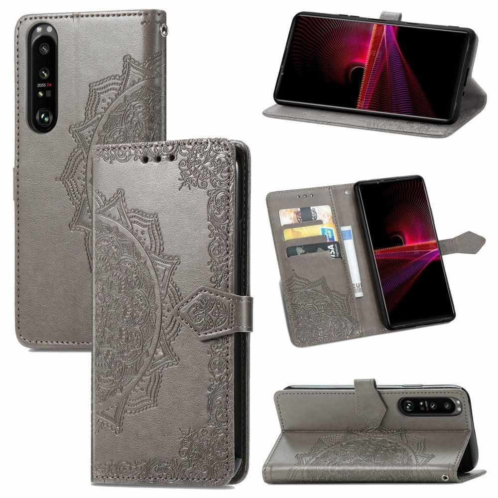 Flip Cover Sony Xperia 1 III Relief Mandala