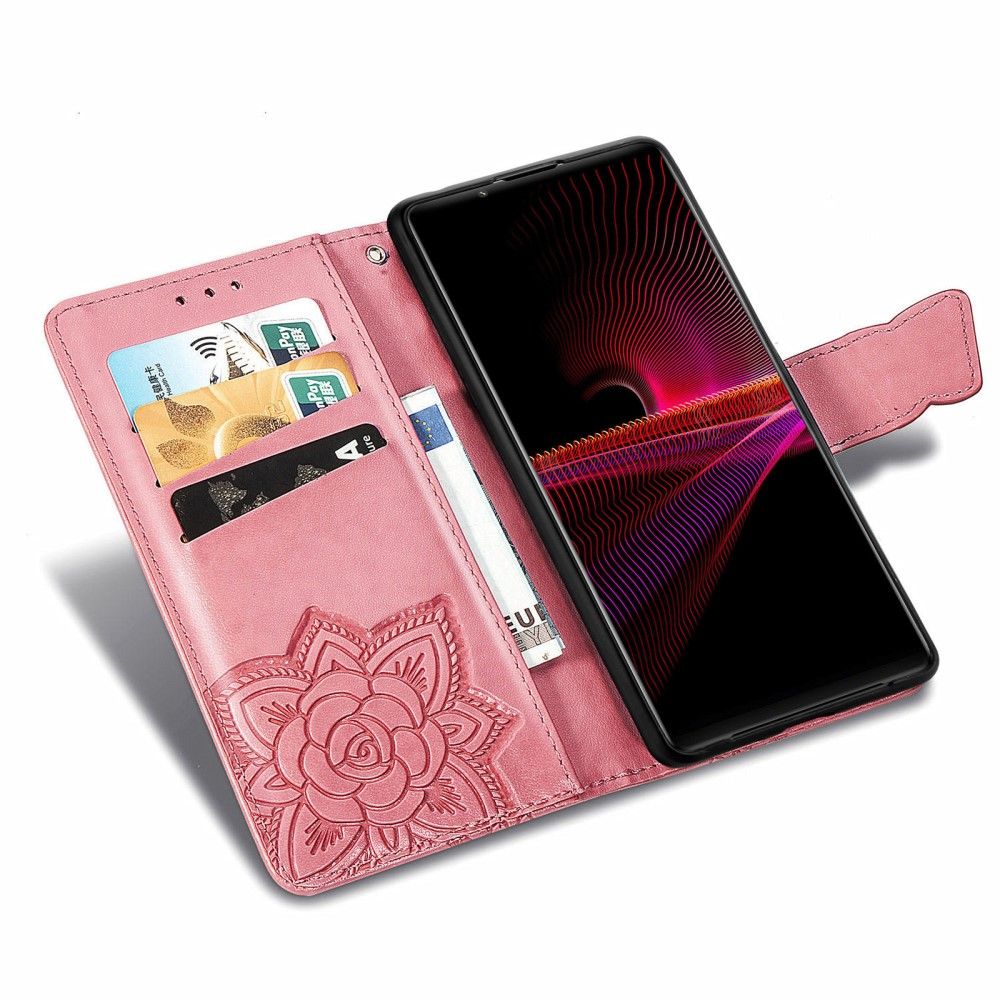 Flip Cover Sony Xperia 1 III Relief Sommerfugl