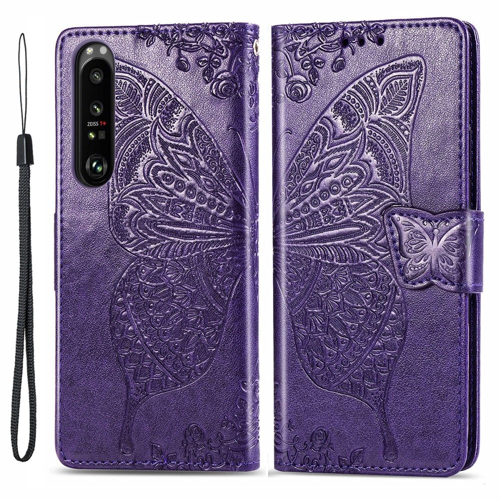 Flip Cover Sony Xperia 1 III Relief Sommerfugl