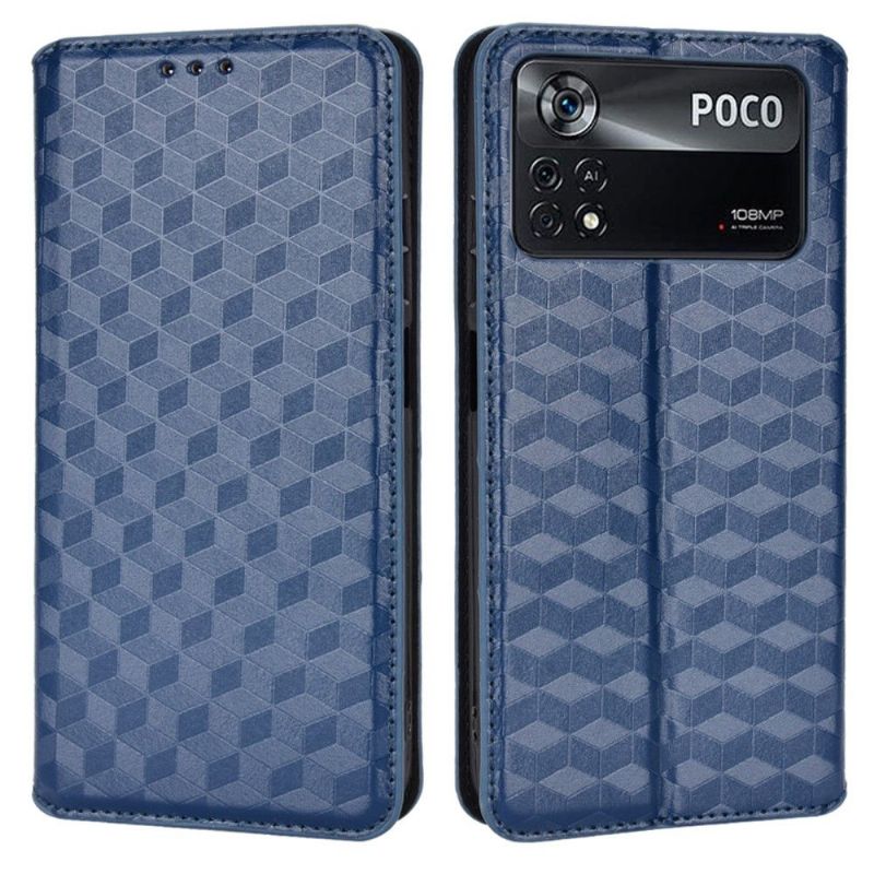 Flip Cover Poco X4 Pro 5G Anti-fald Læder Cover Designgeometri