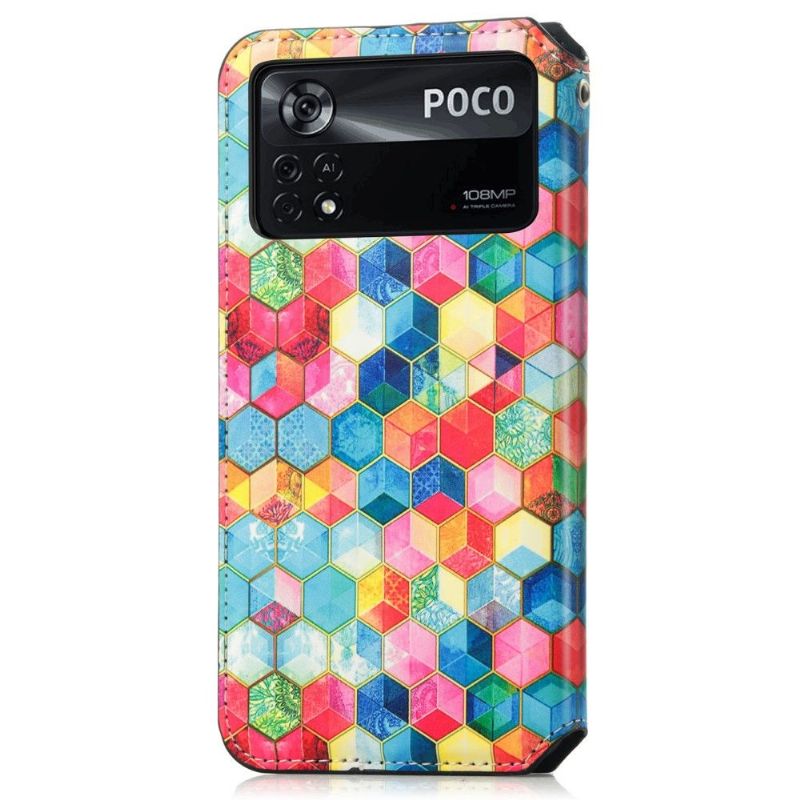 Flip Cover Poco X4 Pro 5G Anti-fald Læder Cover Farvet Terningklap