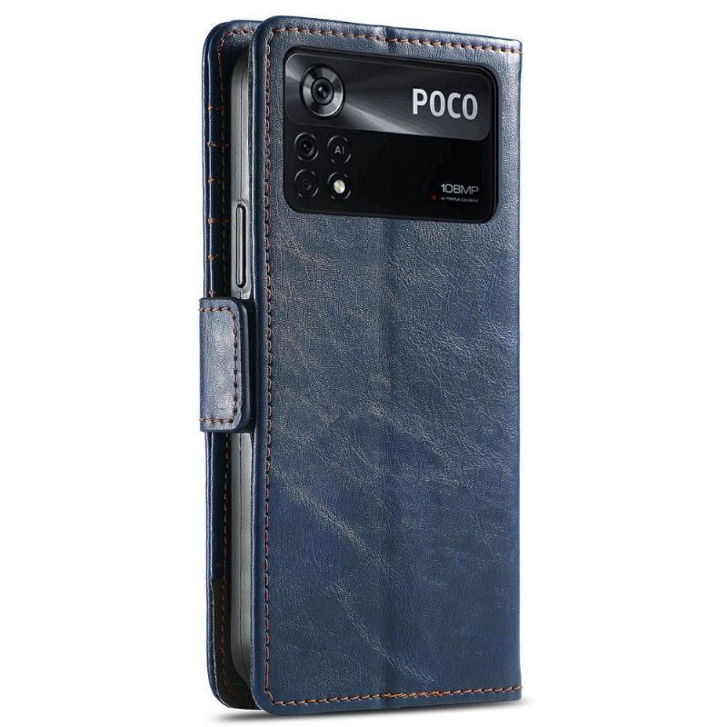 Flip Cover Poco X4 Pro 5G Hemming Læder Cover Flip Business