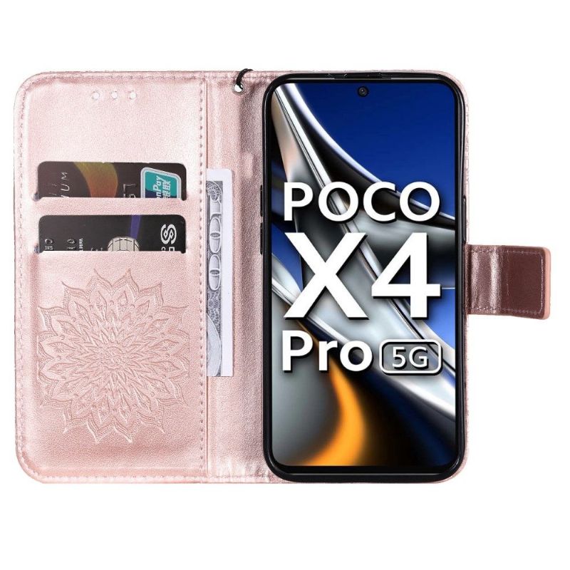 Flip Cover Poco X4 Pro 5G Hemming Med Snor Solsikke