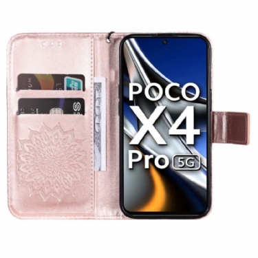 Flip Cover Poco X4 Pro 5G Hemming Med Snor Solsikke