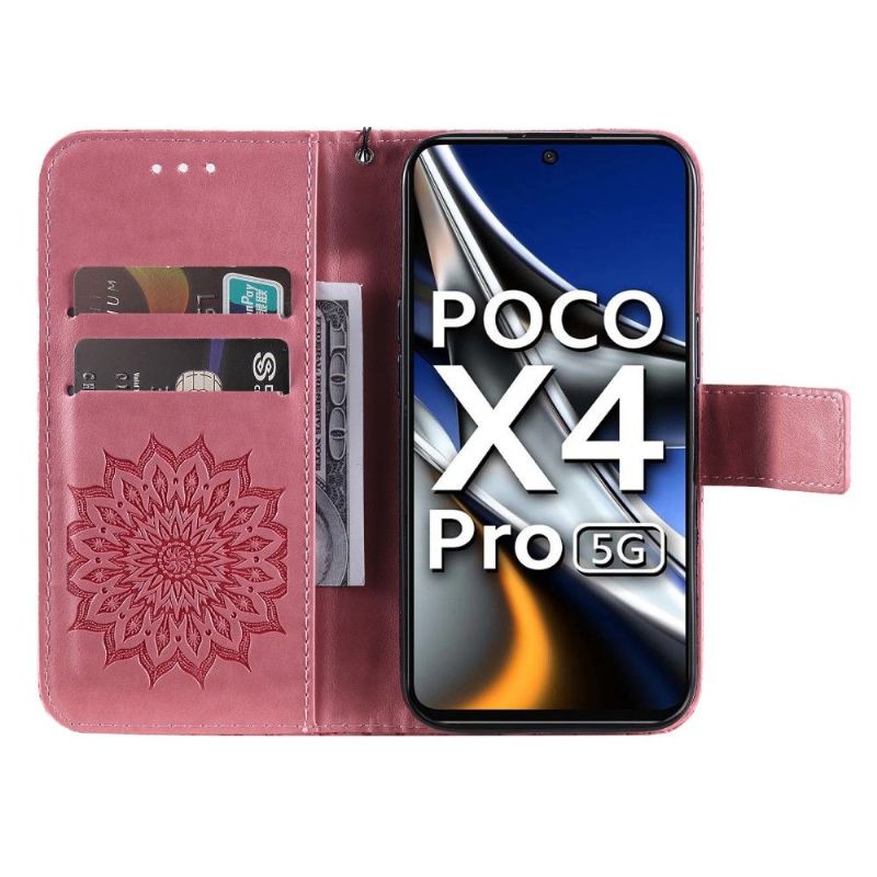Flip Cover Poco X4 Pro 5G Hemming Med Snor Solsikke