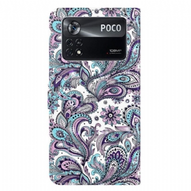 Flip Cover Poco X4 Pro 5G Hemming Paisley Blomst