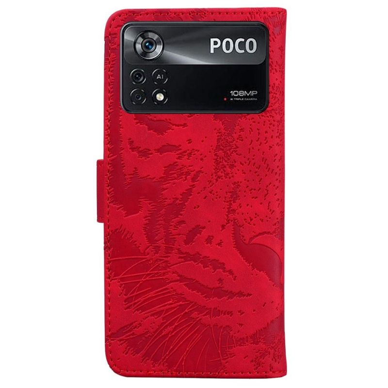 Flip Cover Poco X4 Pro 5G Hemming Præget Tiger