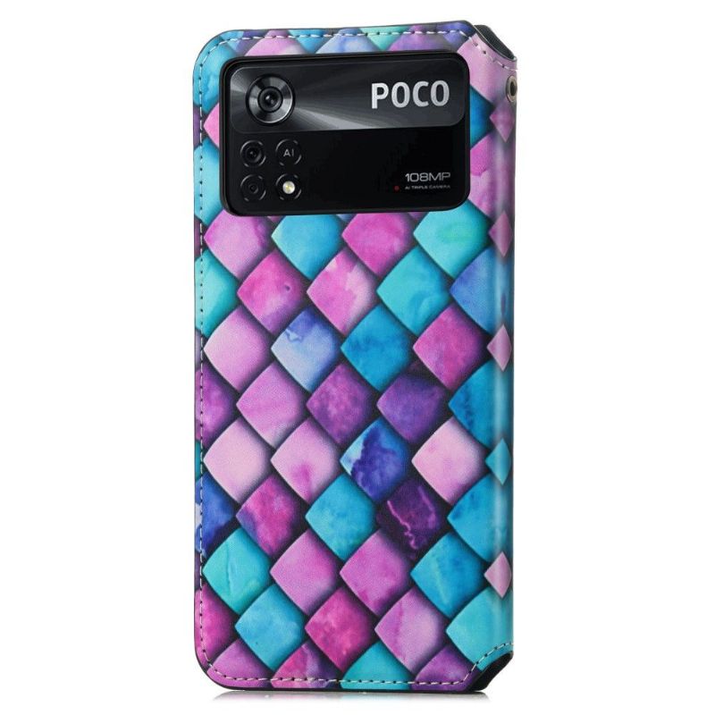 Flip Cover Poco X4 Pro 5G Læder Cover Farvet Skildpadde Flip Flip