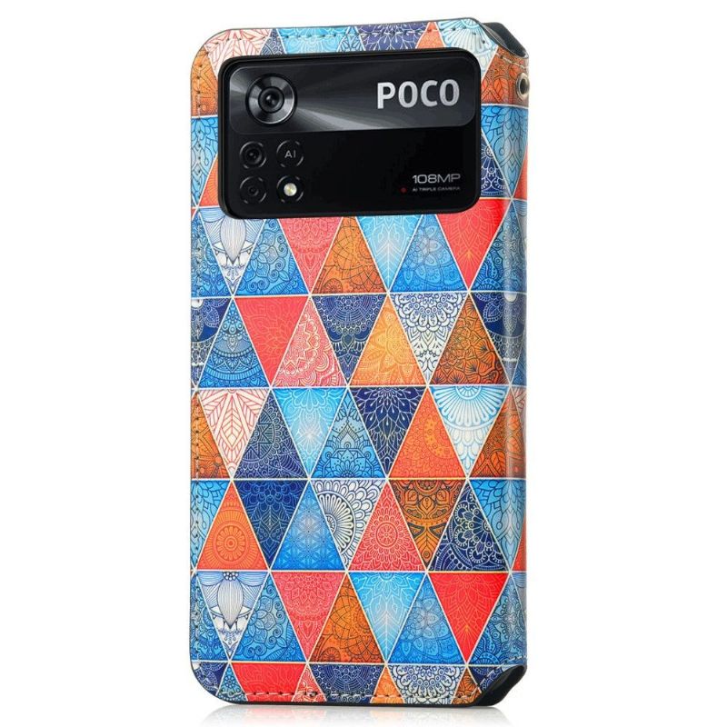 Flip Cover Poco X4 Pro 5G Læder Cover Kalejdoskop Mandala Flip Flip