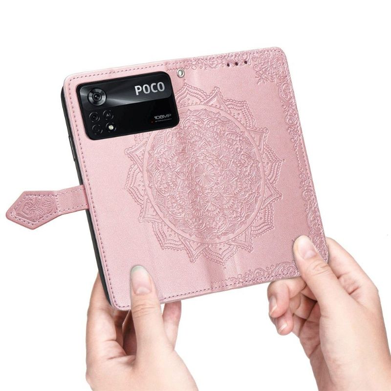 Flip Cover Poco X4 Pro 5G Mandala 001-serien I Imiteret Læder