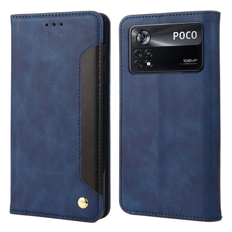 Flip Cover Poco X4 Pro 5G Punge Etui Læder Cover Lædereffekt Tegnebog Folio