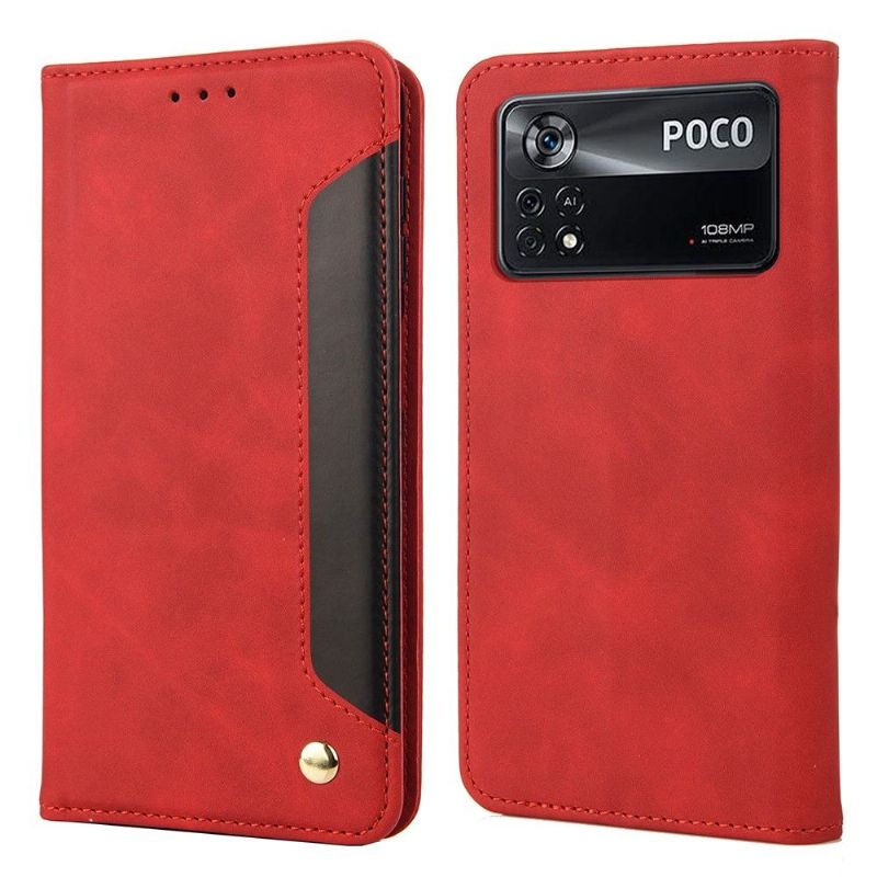 Flip Cover Poco X4 Pro 5G Punge Etui Læder Cover Lædereffekt Tegnebog Folio