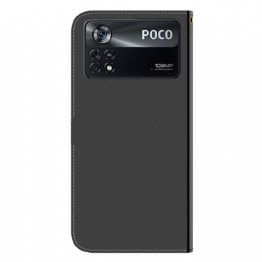 Flip Cover Poco X4 Pro 5G Spejleffekt I Imiteret Læder