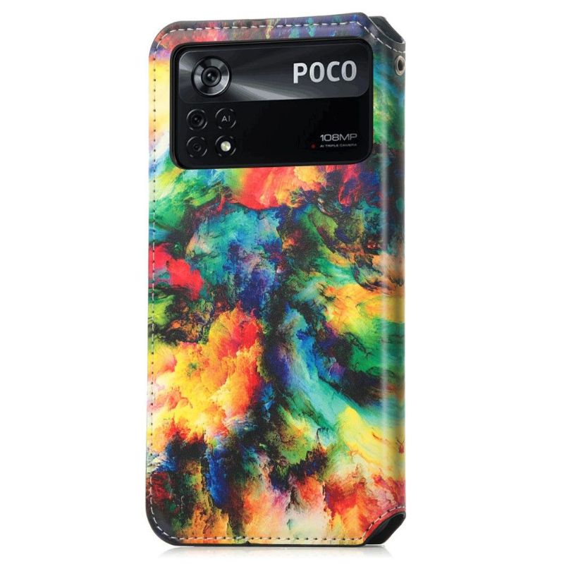 Læder Cover Poco X4 Pro 5G Original Flip Cover Iriserende Skyklap