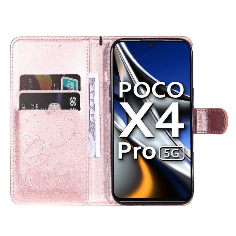 Læder Cover Poco X4 Pro 5G Original Illustration Kat