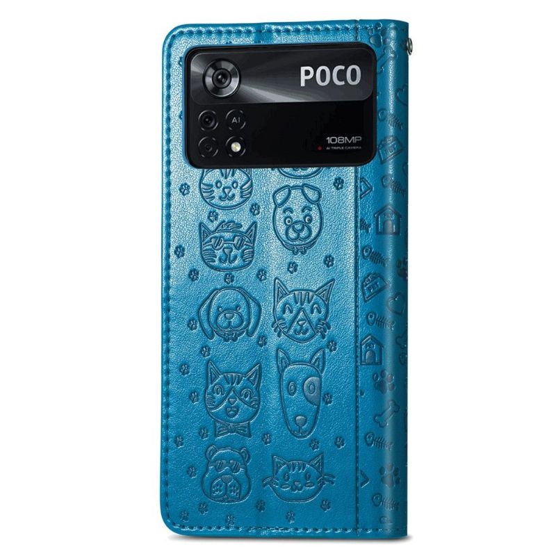 Læder Cover Poco X4 Pro 5G Original Lædereffekt Prægede Dyr