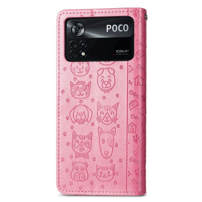 Læder Cover Poco X4 Pro 5G Original Lædereffekt Prægede Dyr