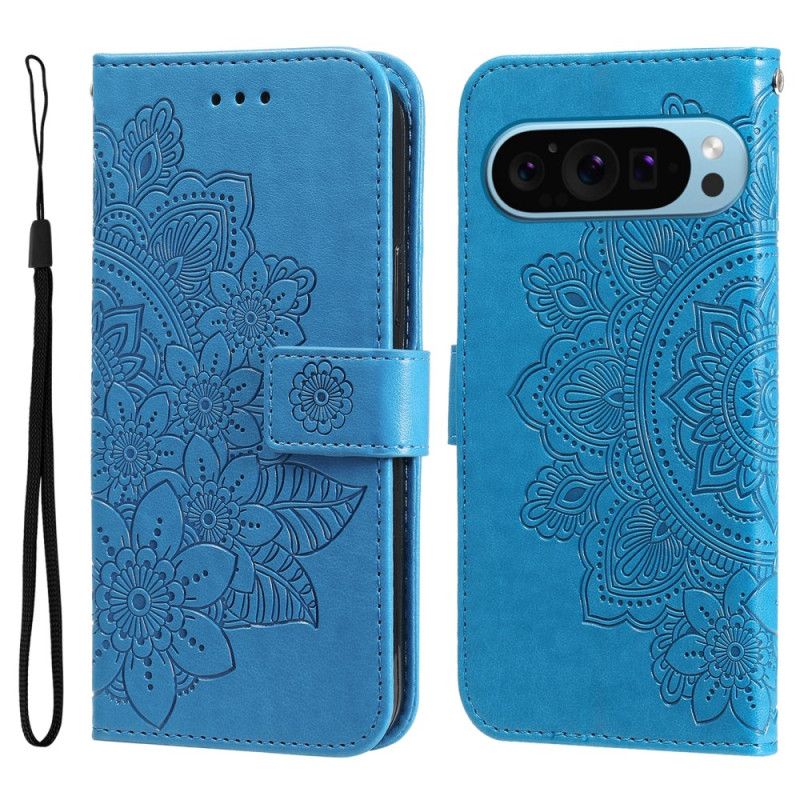 Læder Cover Google Pixel 9 Telefon Etui Imoression Mandala Med Rem