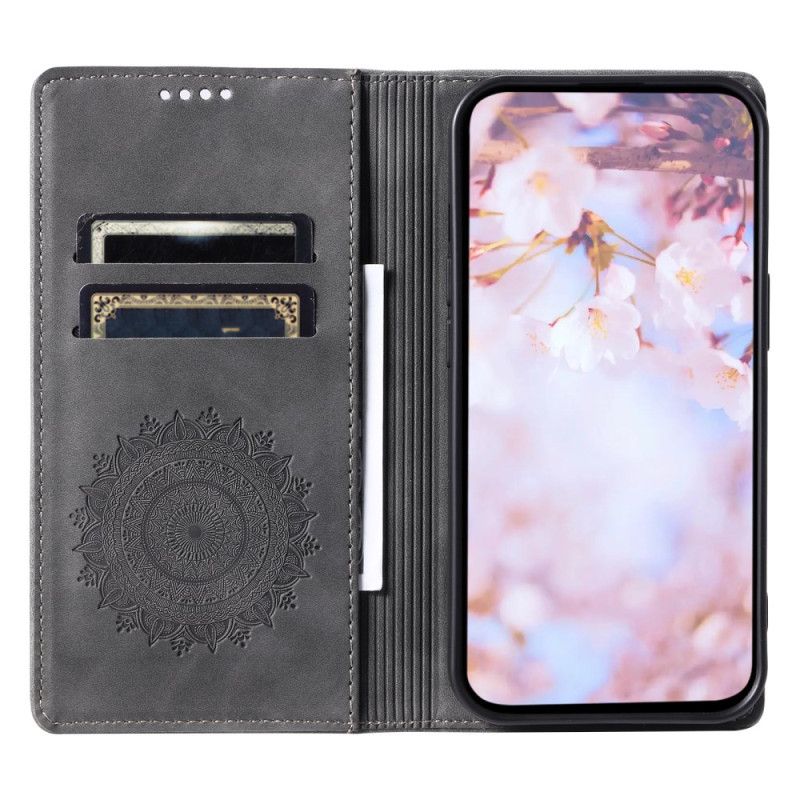 Læder Cover Google Pixel 9 Telefon Etui Mandala Ruskindseffekt