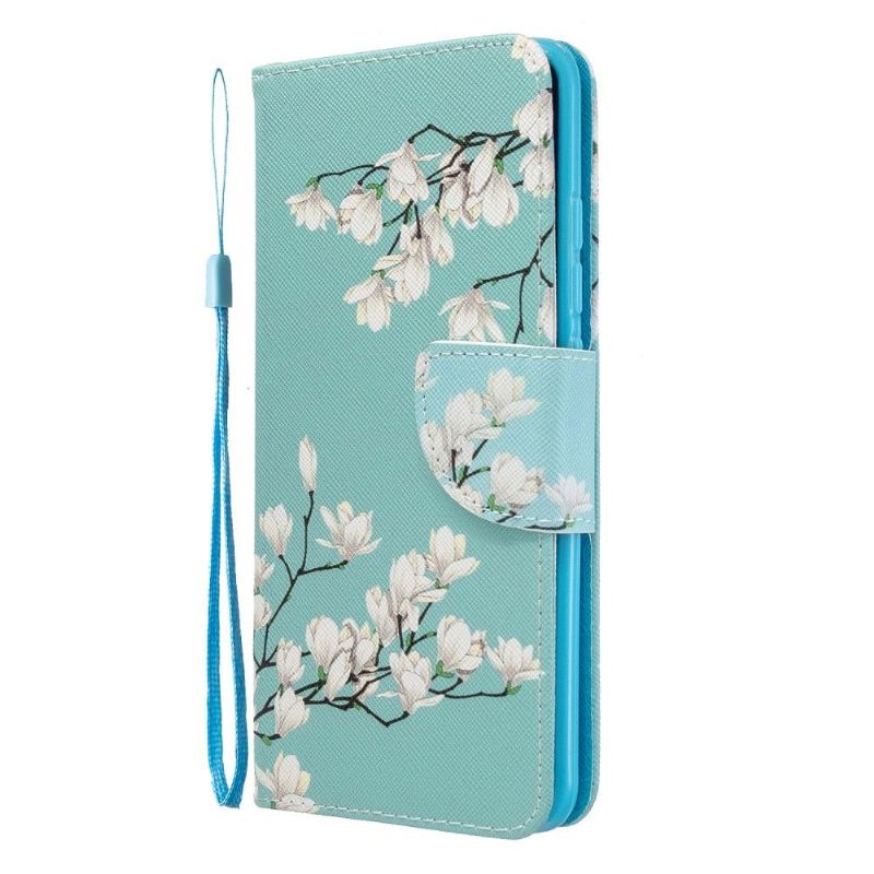 Etui Xiaomi Mi Note 10 / 10 Pro Hvide Blomster