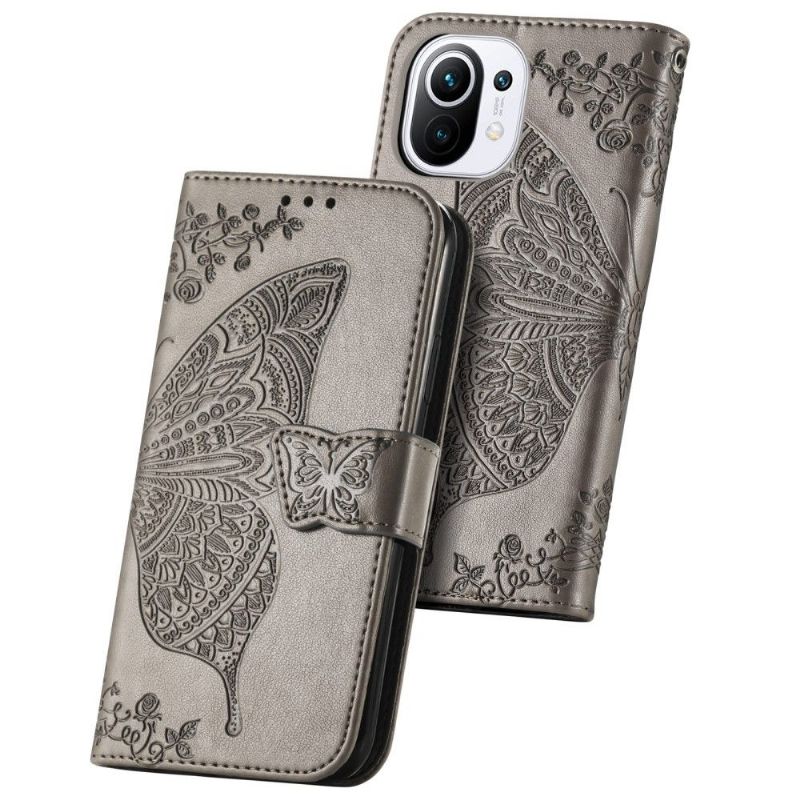 Etui Xiaomi Mi 11 Hemming Relief Sommerfugl