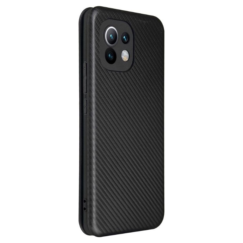 Flip Cover Xiaomi Mi 11 Carbon Fiber Style Imiteret Læder