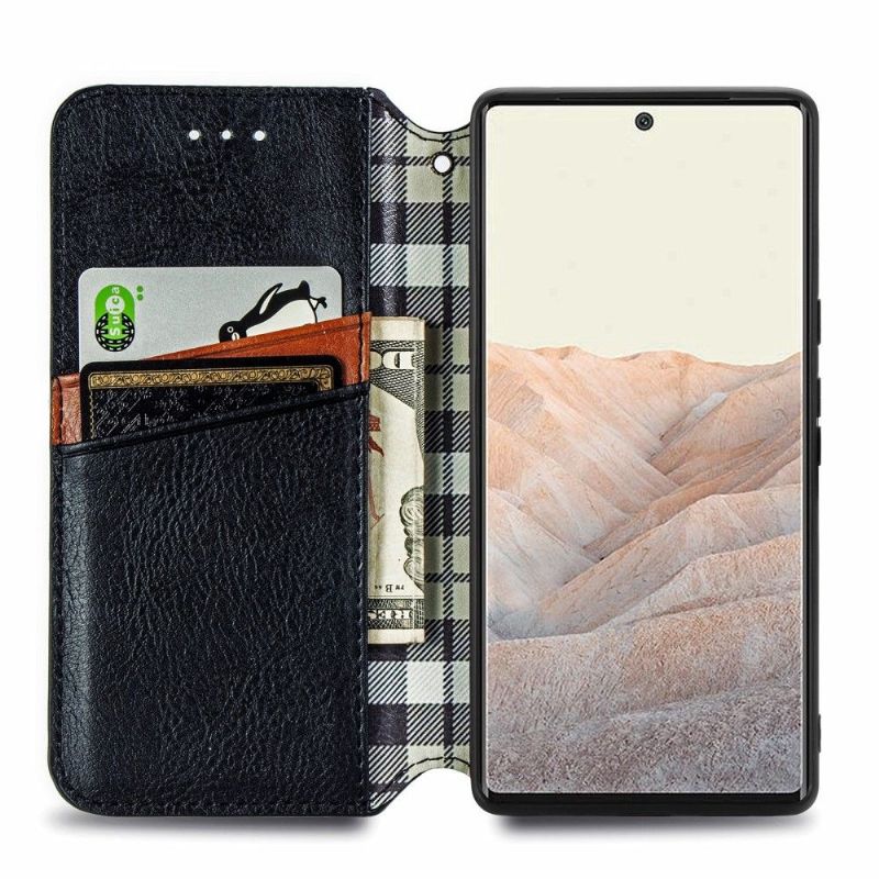 Flip Cover Google Pixel 6 Anti-fald Kub Design Kortholder