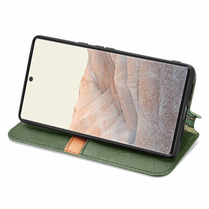 Flip Cover Google Pixel 6 Anti-fald Kub Design Kortholder