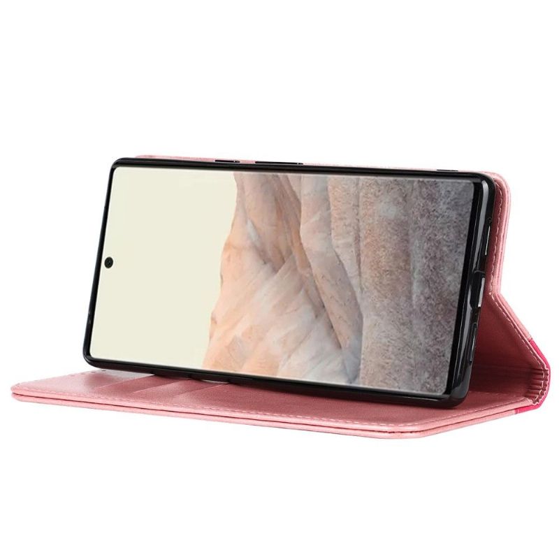 Flip Cover Google Pixel 6 Læder Cover Tofarvet Klapkortholder