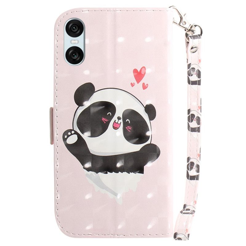 Flip Cover Til Sony Xperia 10 Vi Panda Love Med Rem