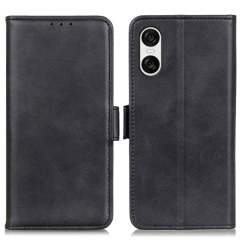 Læder Cover Sony Xperia 10 Vi Telefon Etui Dobbeltlås