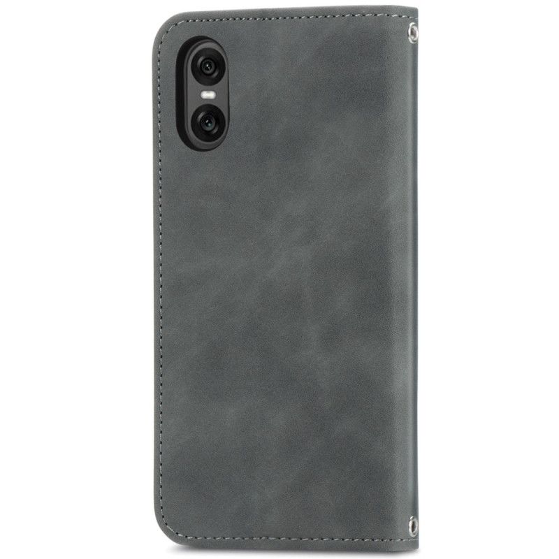 Læder Cover Sony Xperia 10 Vi Telefon Etui Ruskindseffekt