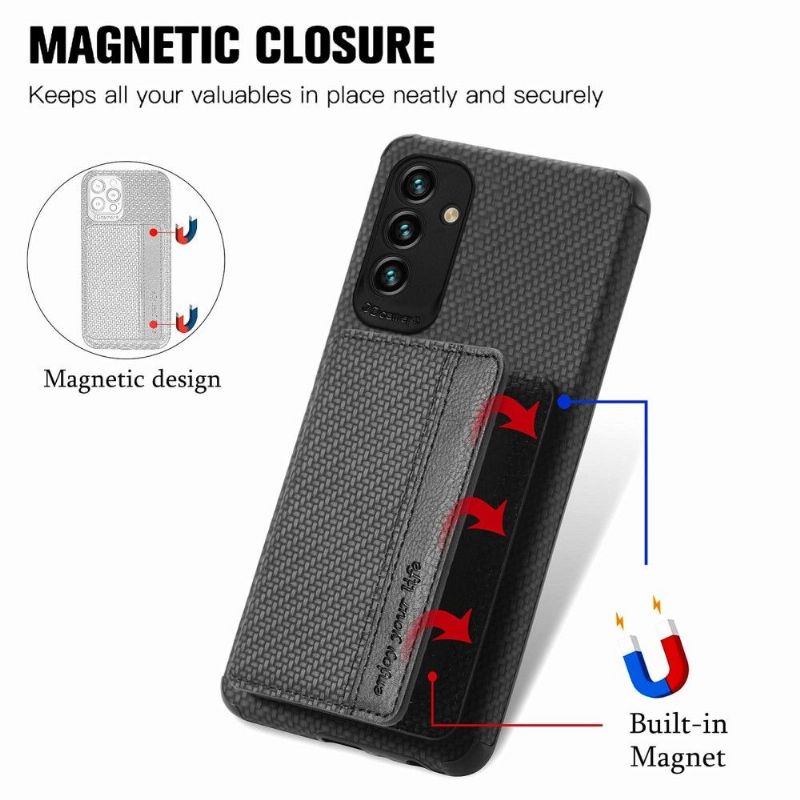 Cover Samsung Galaxy M23 5G Carbon Fiber Card Holder Support Funktion