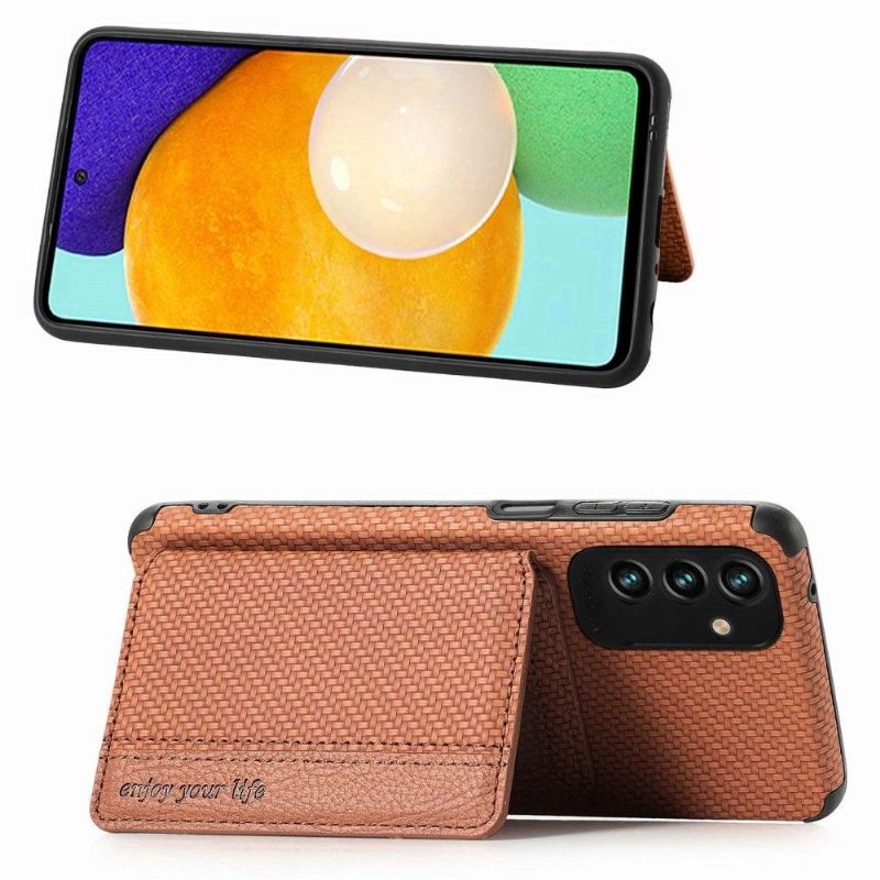 Cover Samsung Galaxy M23 5G Carbon Fiber Card Holder Support Funktion