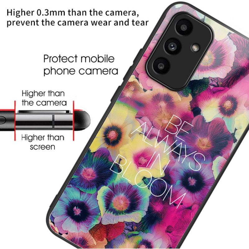 Cover Samsung Galaxy A15 Farverige Blomster Af Hærdet Glas