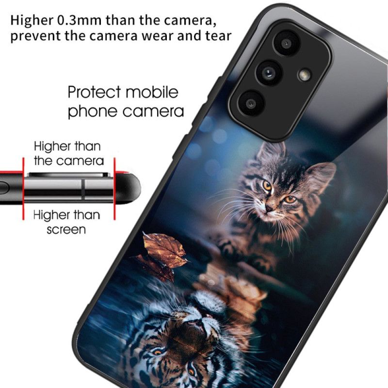 Cover Samsung Galaxy A15 Kat Og Tiger Hærdet Glas