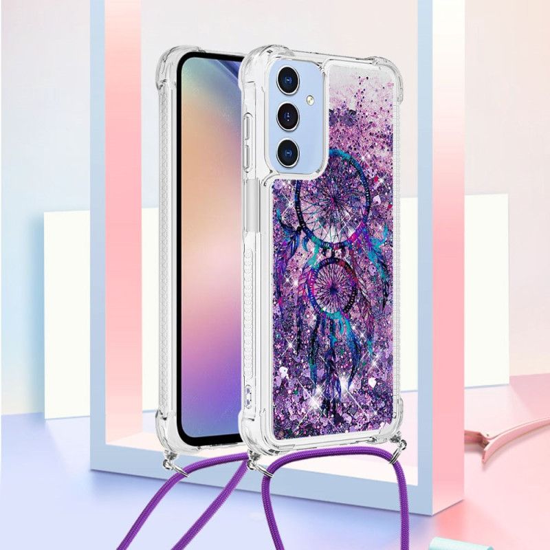 Cover Samsung Galaxy A15 Pailletter Tegneseriemønstersnor