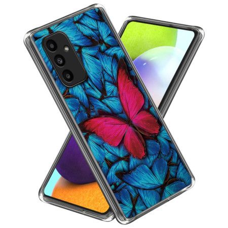 Cover Samsung Galaxy A15 Rød Sommerfugl