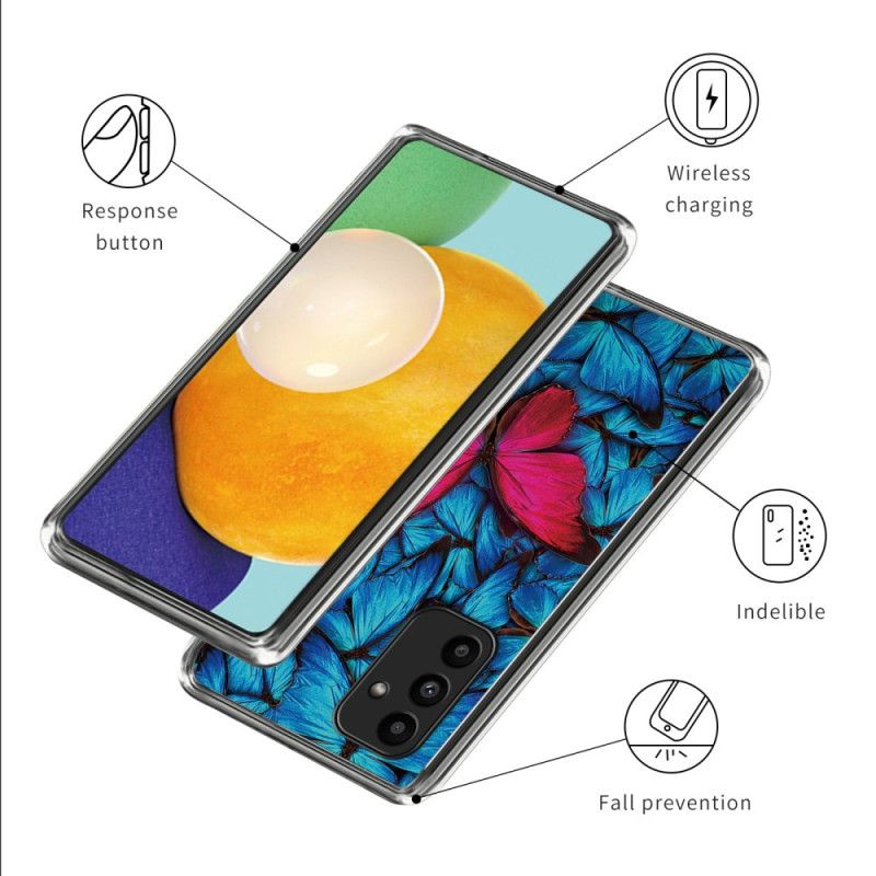 Cover Samsung Galaxy A15 Rød Sommerfugl