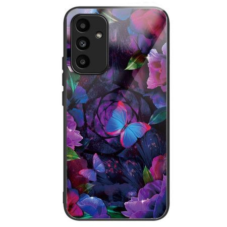 Cover Samsung Galaxy A15 Telefon Etui Farverige Sommerfugle I Hærdet Glas